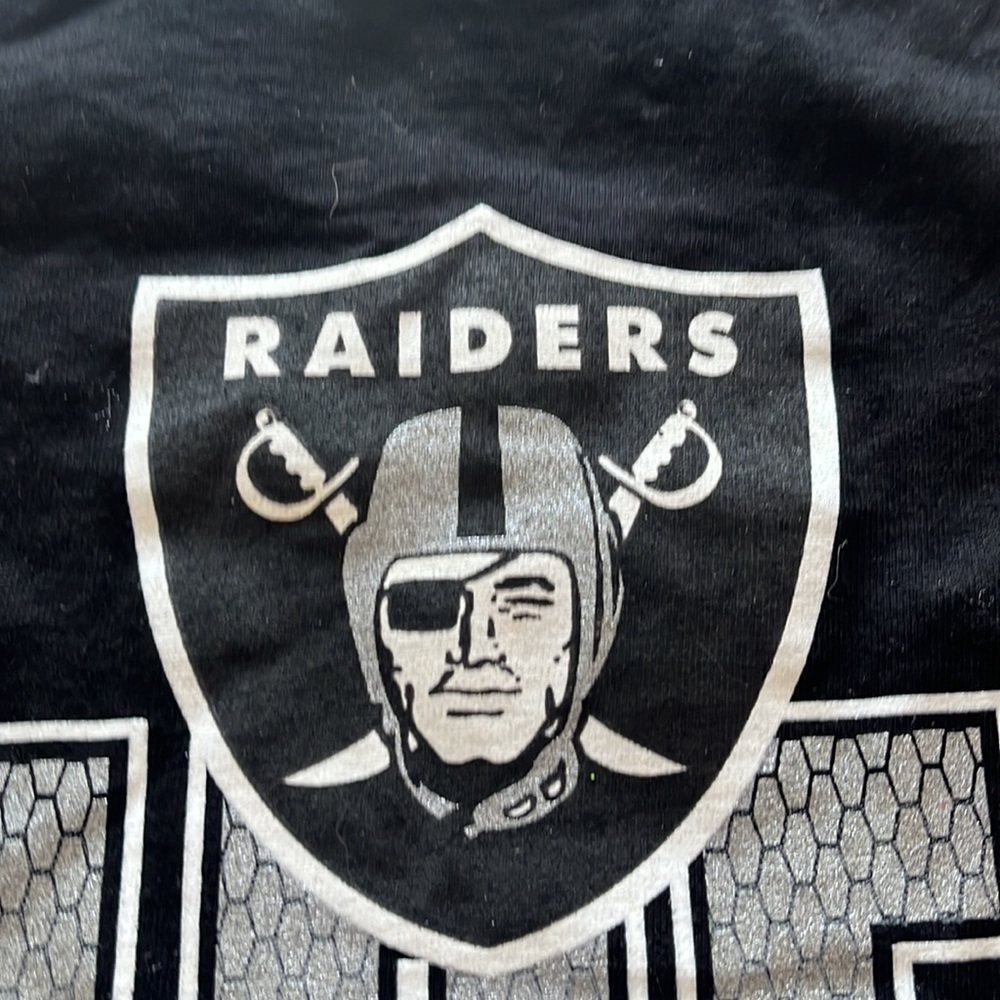 NFL Raiders cotton  T- shirt - 3x? Size mislabeled/ see measurements
